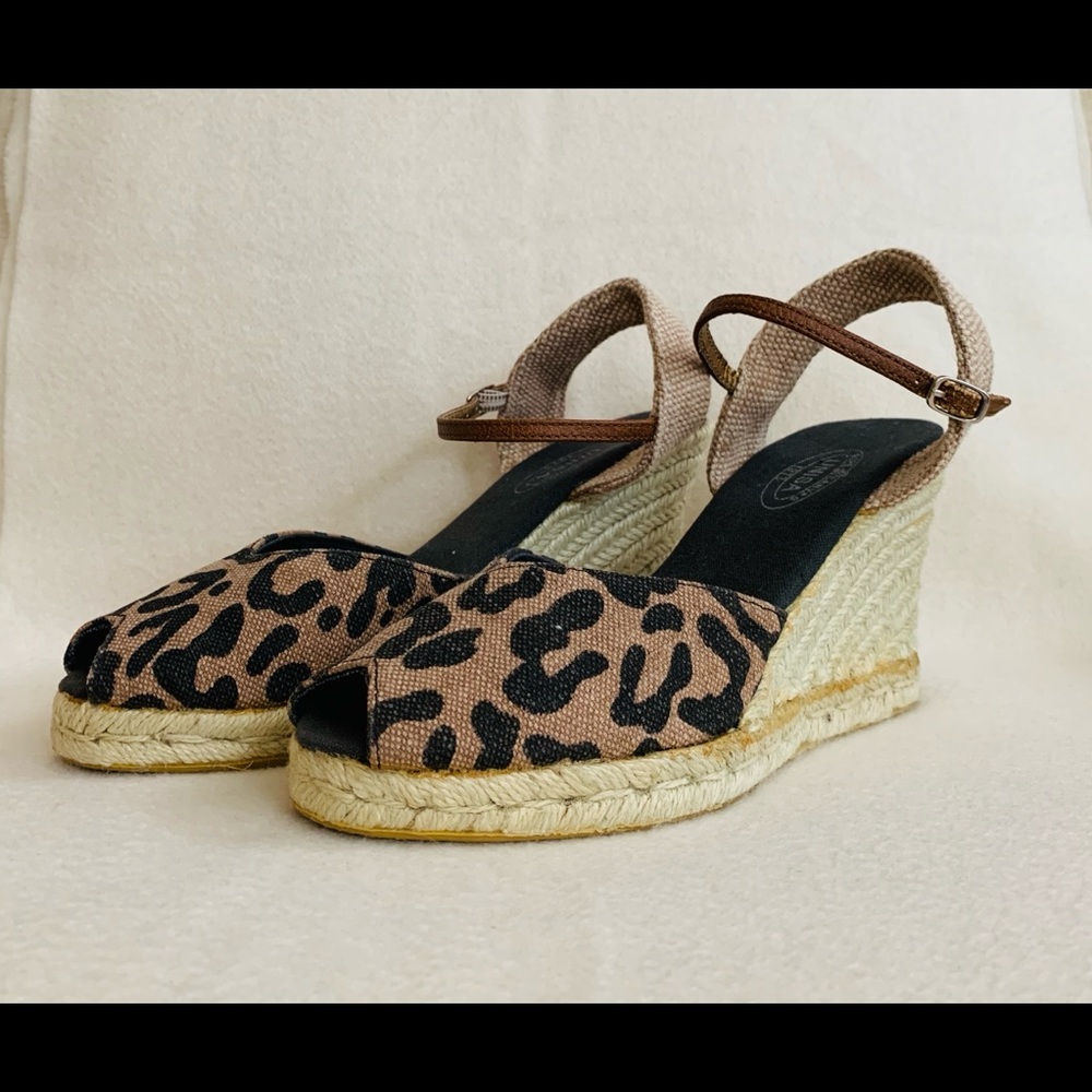 Espadrille Wedges In Leopard Print Canvas - image 2